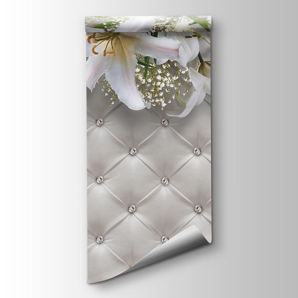 Group of white flowers on a white background