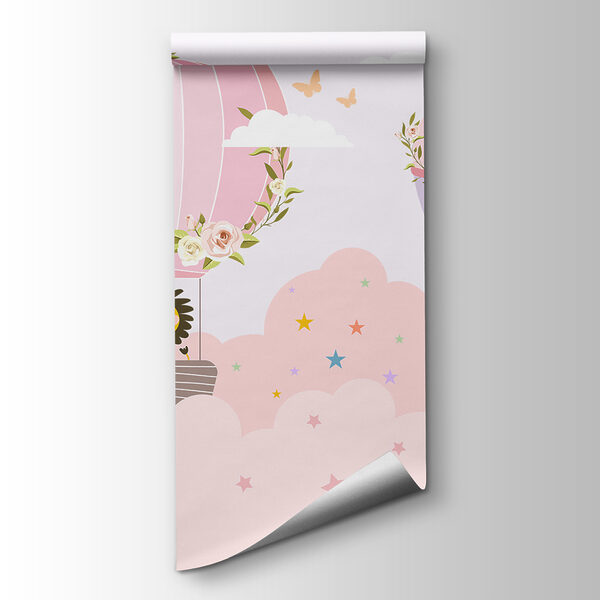 Cartoon of hot air balloons in the sky