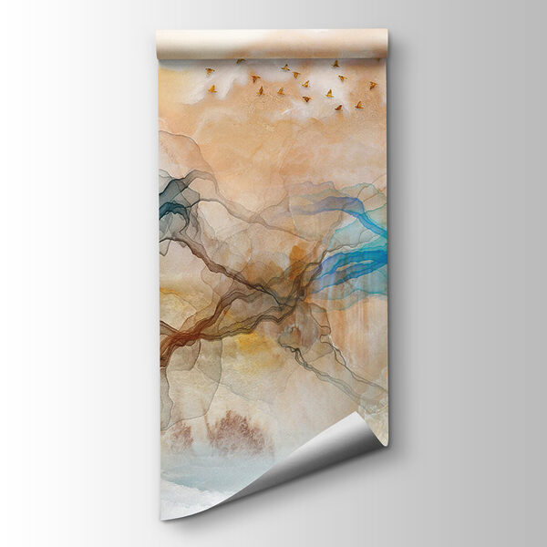 Painting of birds flying in the sky