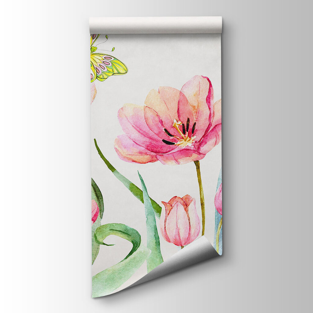 Painting of flowers and butterflies