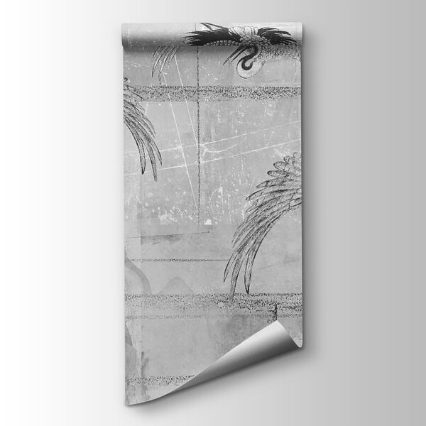 Black and white image of birds