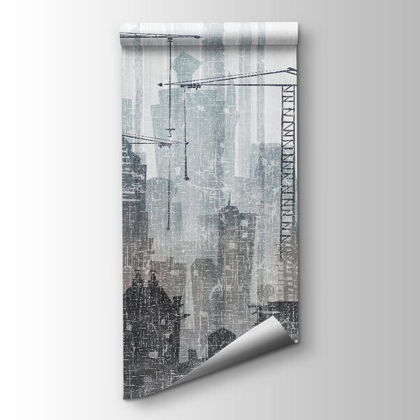 Group of cranes in a city