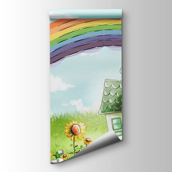 Rainbow over a house