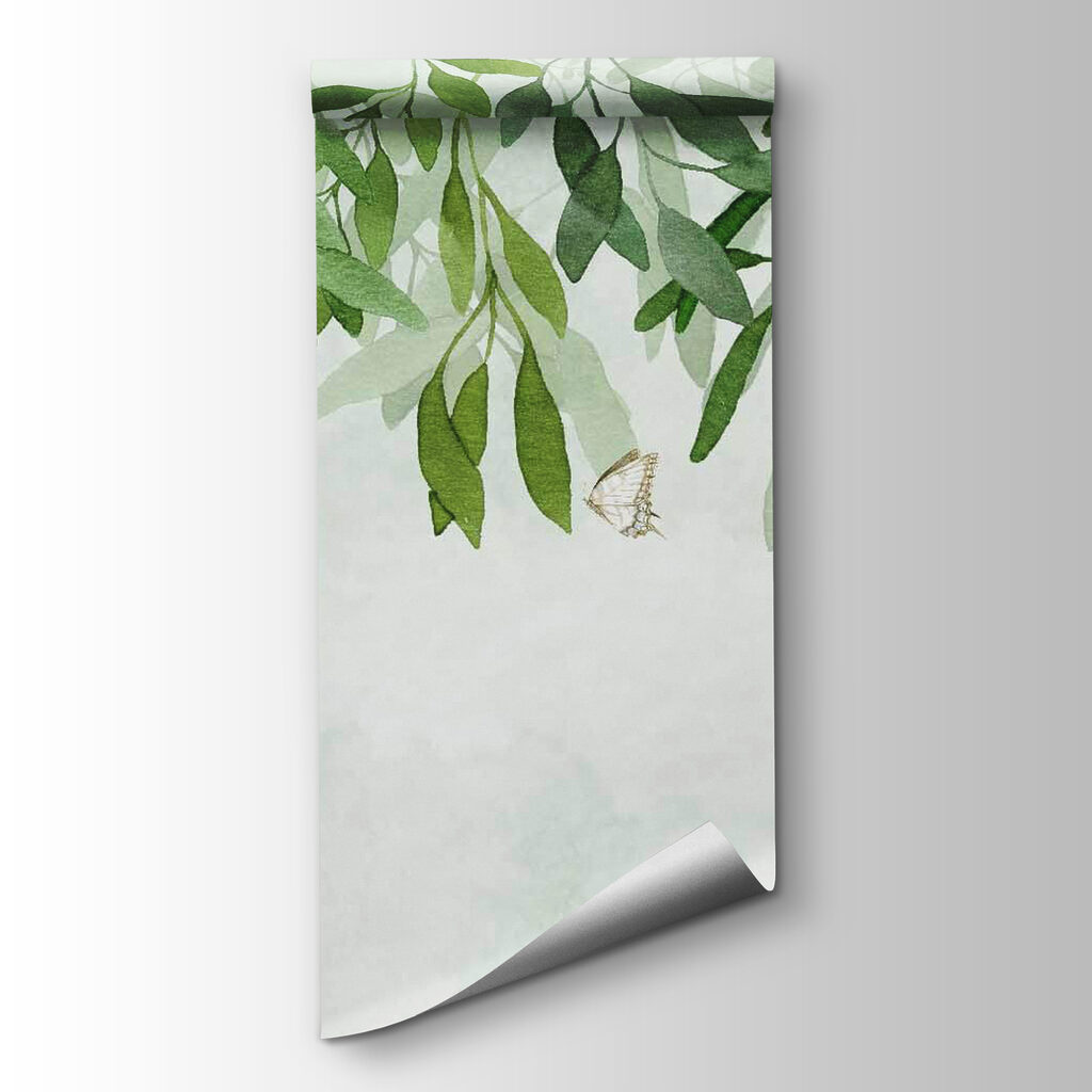 Painting of leaves and butterflies