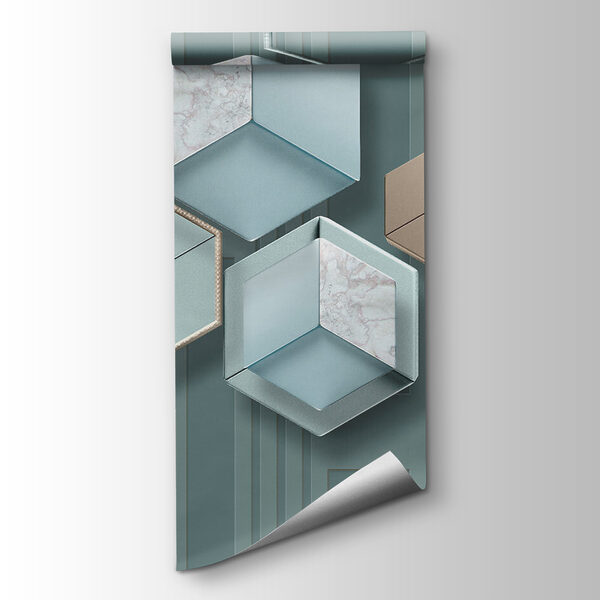 Wallpaper with hexagons and geometric shapes