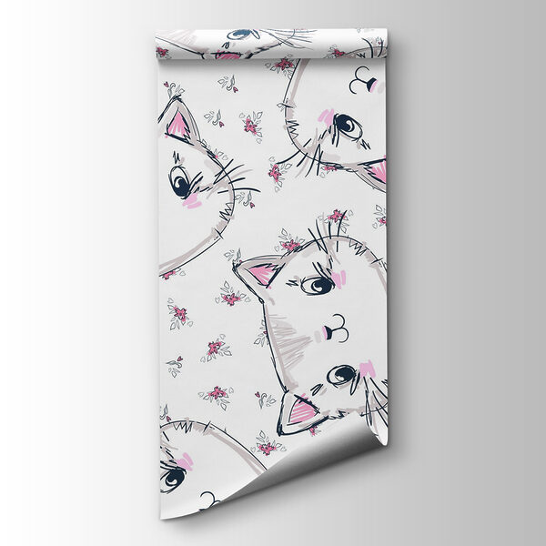 Pattern of cats on a white background