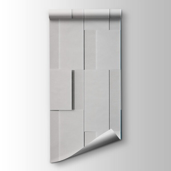 White rectangular object with blue lines