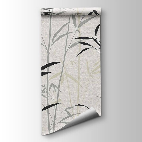 Wallpaper with black leaves