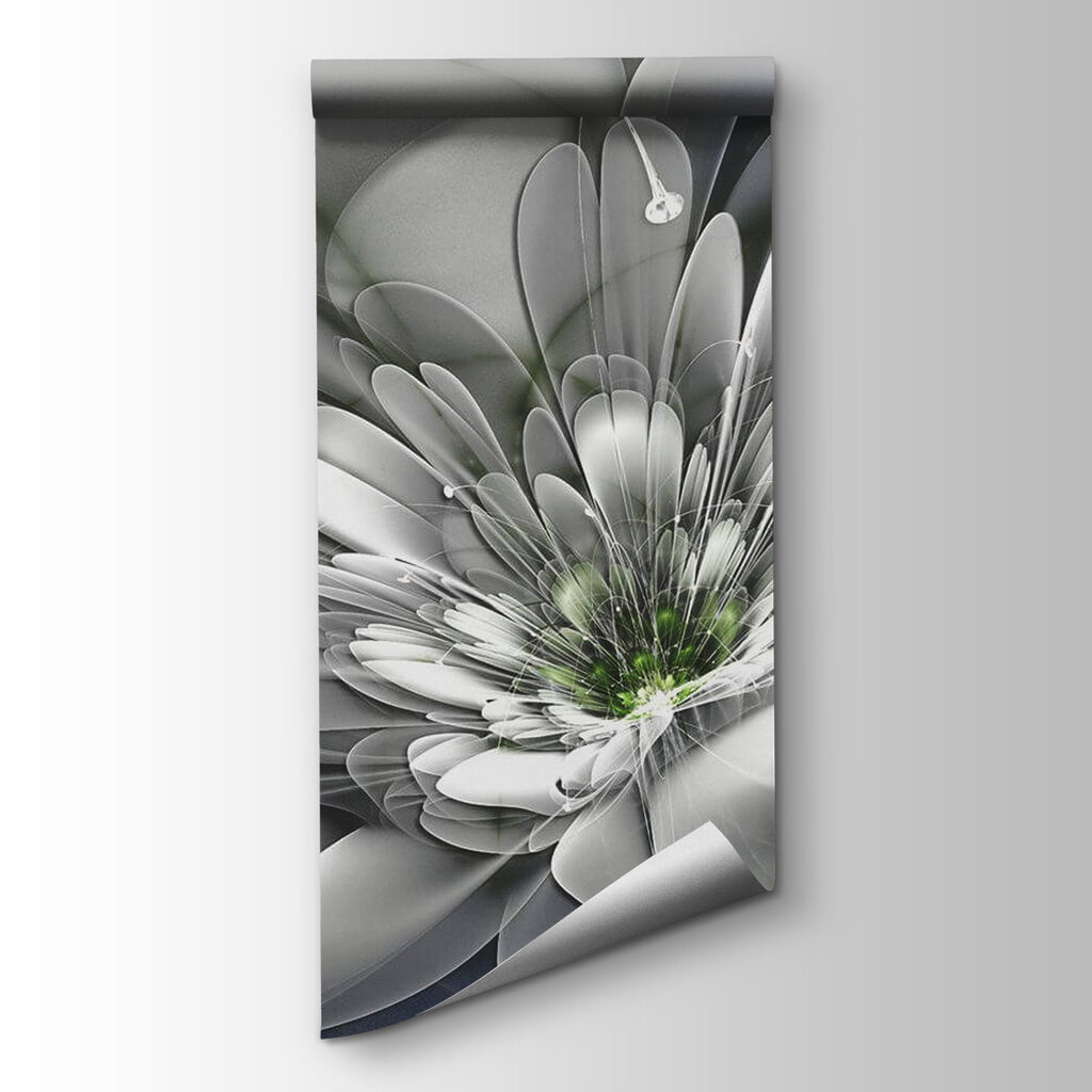 White flower with green center