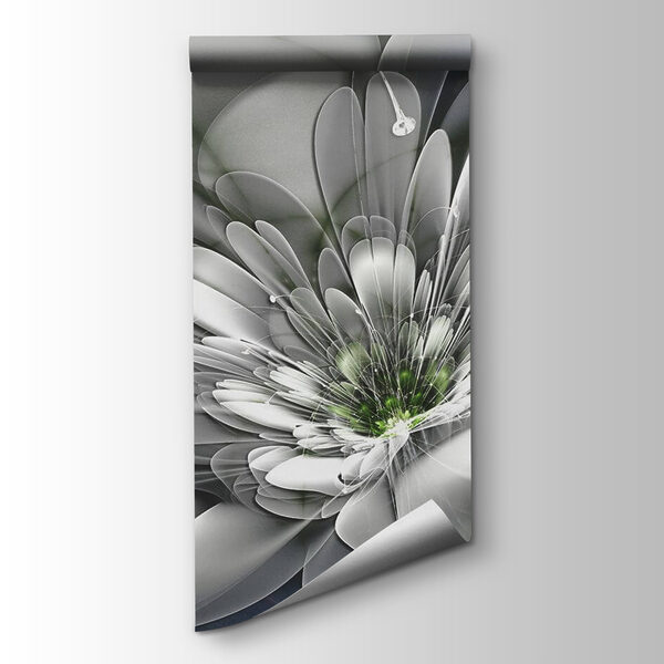 White flower with green center