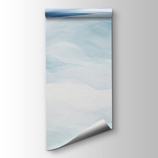 White and blue watercolor painting