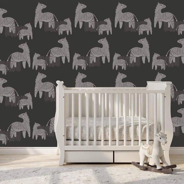 Μοτίβο αλόγων σε μαύρο φόντο