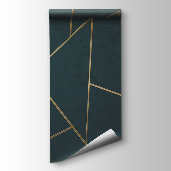 Abstract teal lines intersecting gracefully