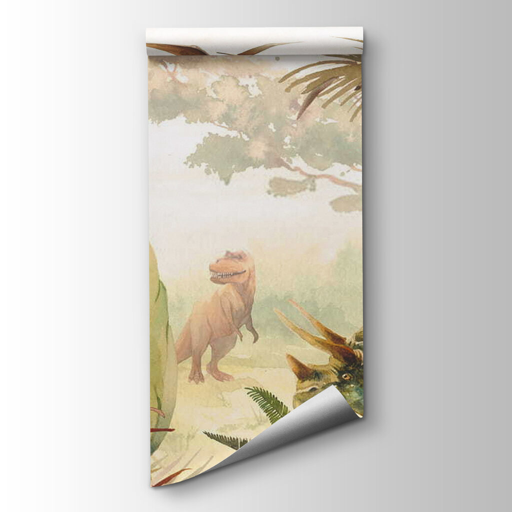 Group of dinosaurs in a forest