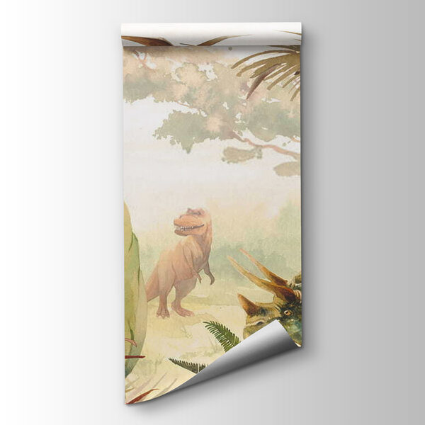 Group of dinosaurs in a forest