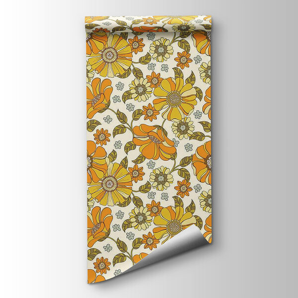 Pattern of flowers and leaves