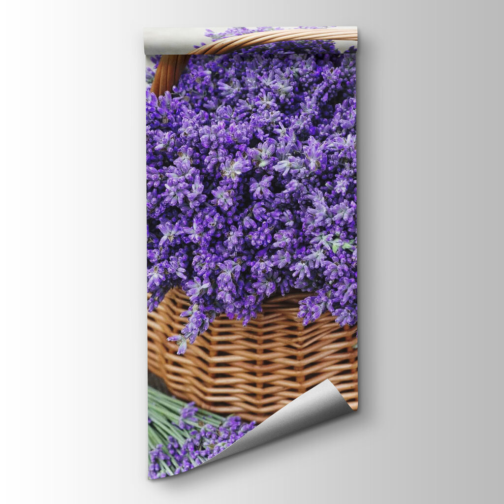 Basket of purple flowers