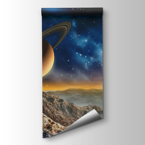 Planet with rings in the sky