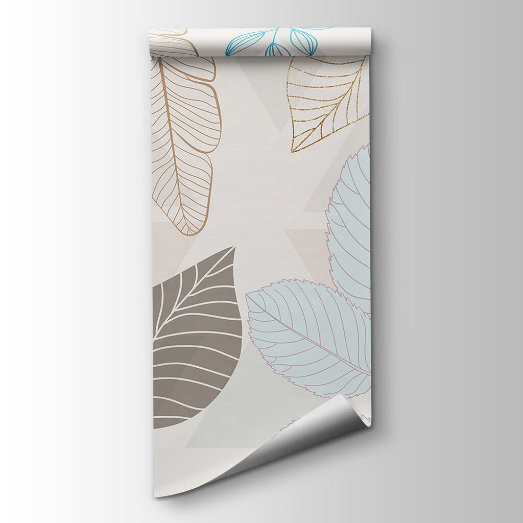 Pattern of leaves on a white background