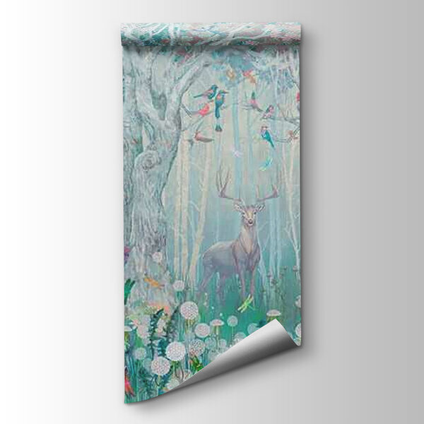 Painting of a deer in a forest