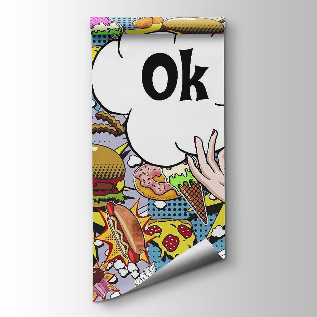 Woman holding a bubble with food