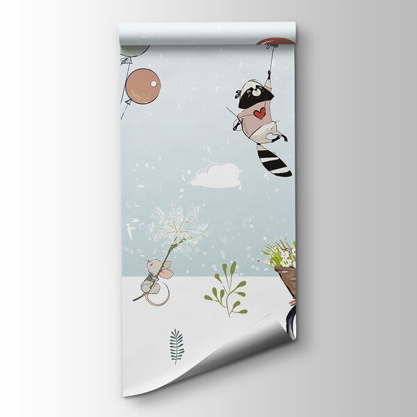 Cartoon of animals on a bicycle