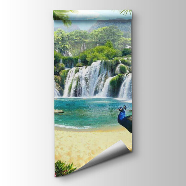 Waterfall and birds in a forest Waterfall and birds in a forest