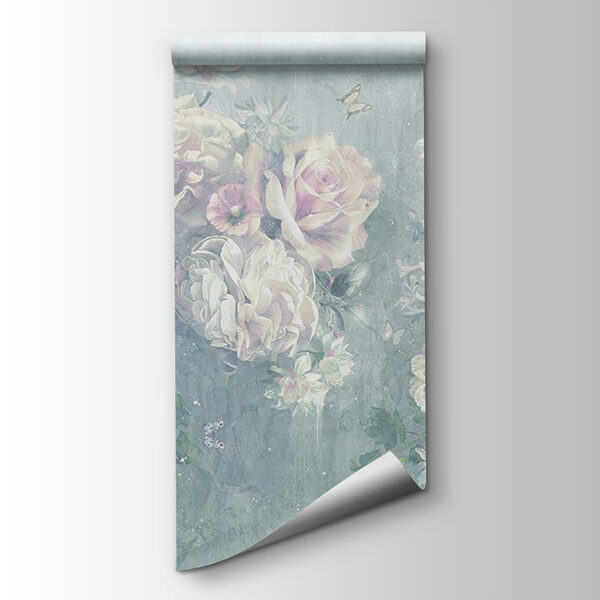 Painting of flowers and butterflies