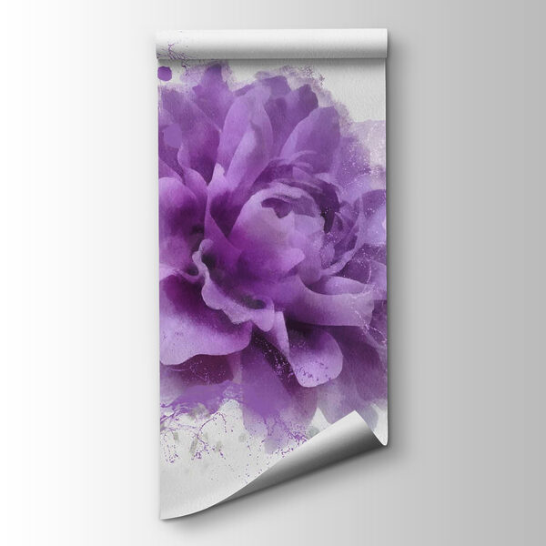 Purple flower with paint splashes