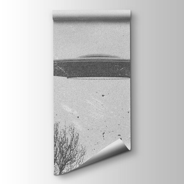 Ufo flying over trees