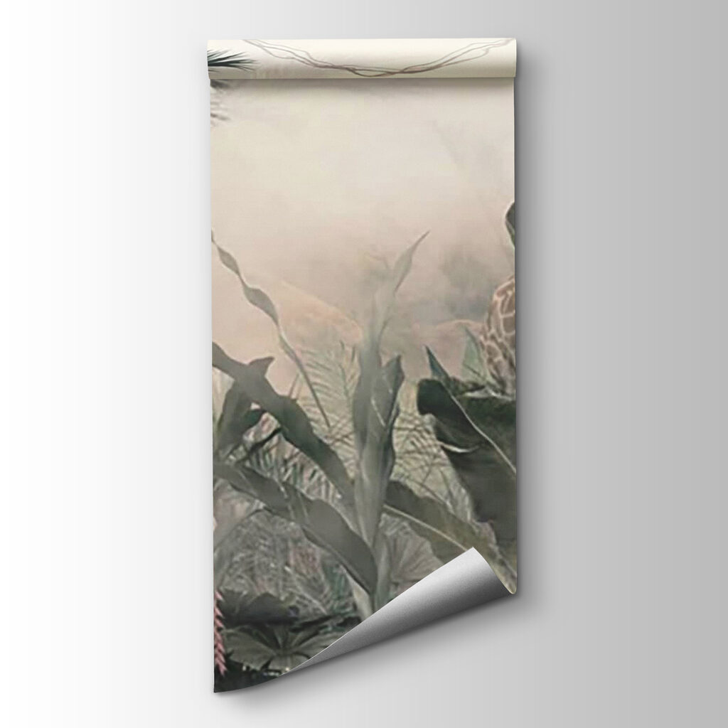 Giraffes in a forest with trees and plants Giraffes in a forest with trees and plants