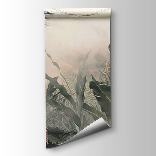 Giraffes in a forest with trees and plants Giraffes in a forest with trees and plants