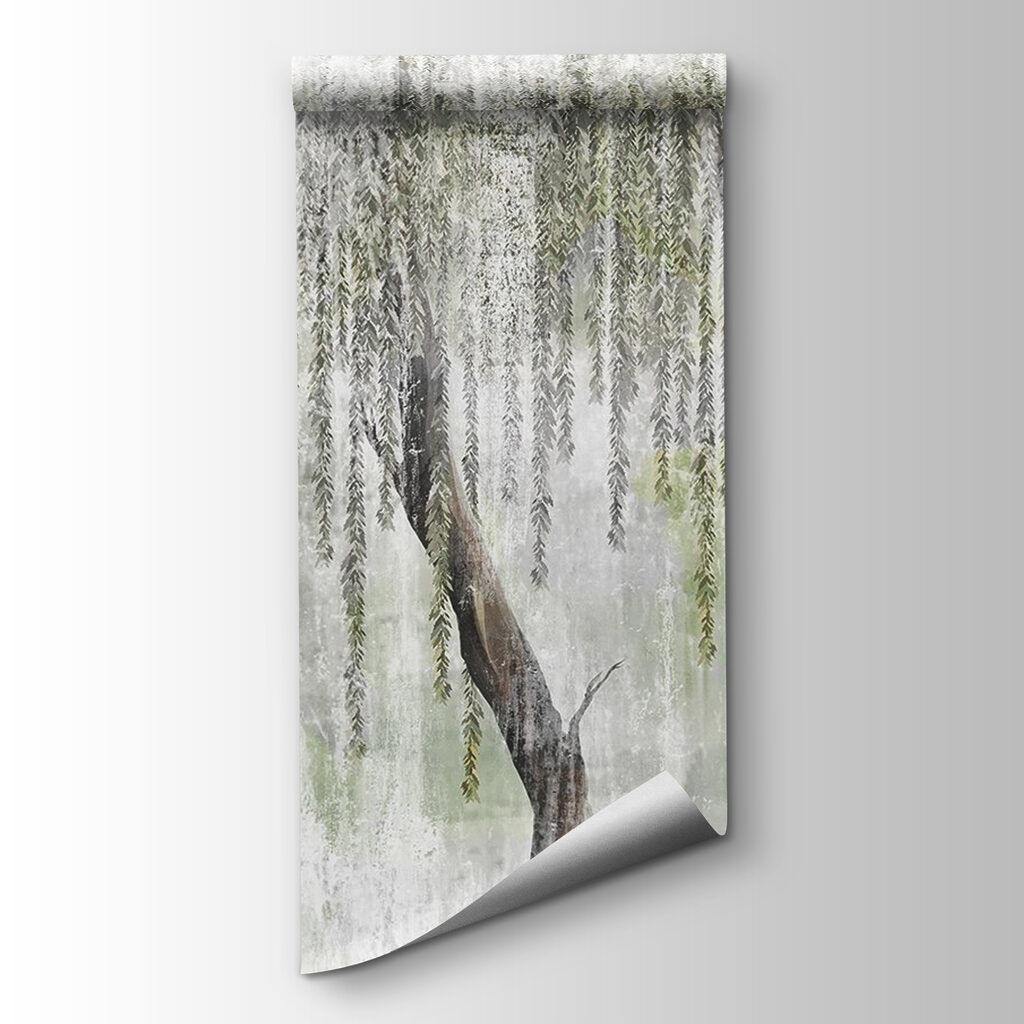 Painting of trees with leaves