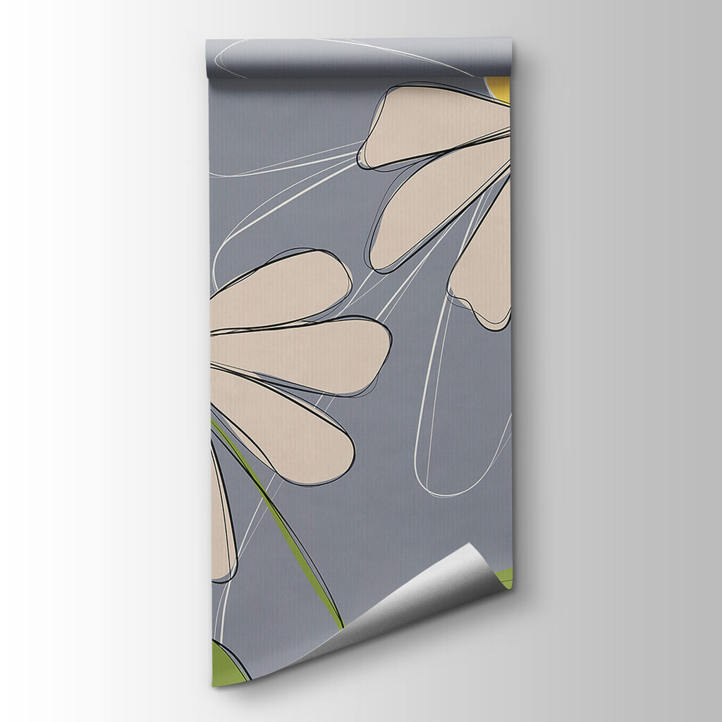 Drawing of flowers on a grey background