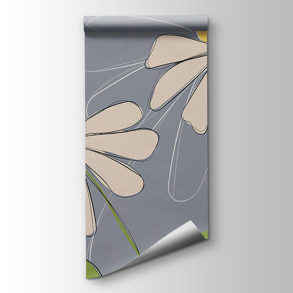 Drawing of flowers on a grey background