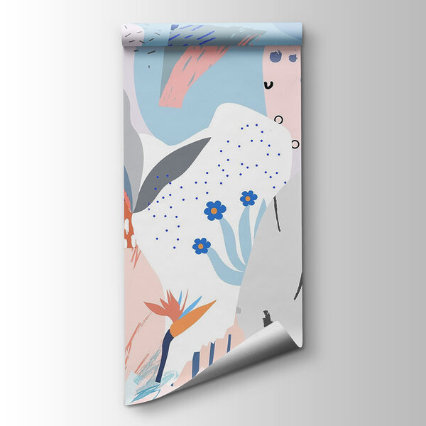 Colorful art with different shapes and colors