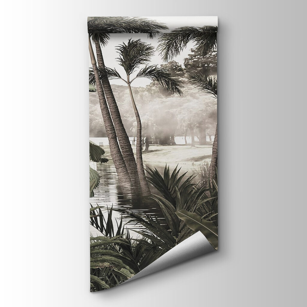 A group of palm trees in water A group of palm trees in water