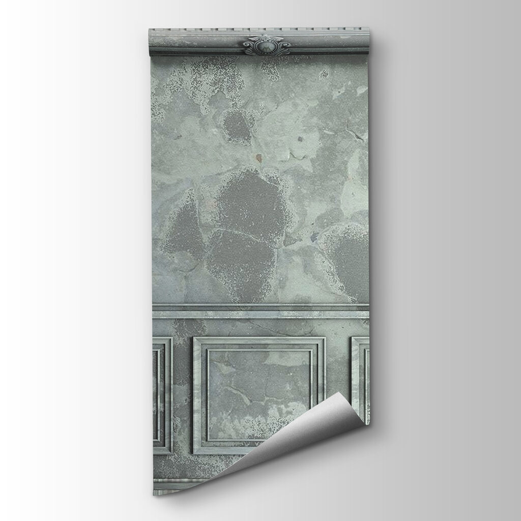 Grey wall with square tiles