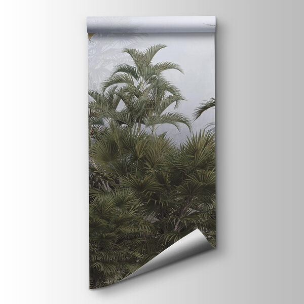 Bird flying over a tropical forest