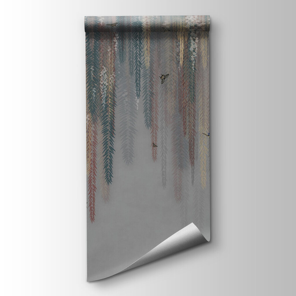 Colorful floral design with butterflies