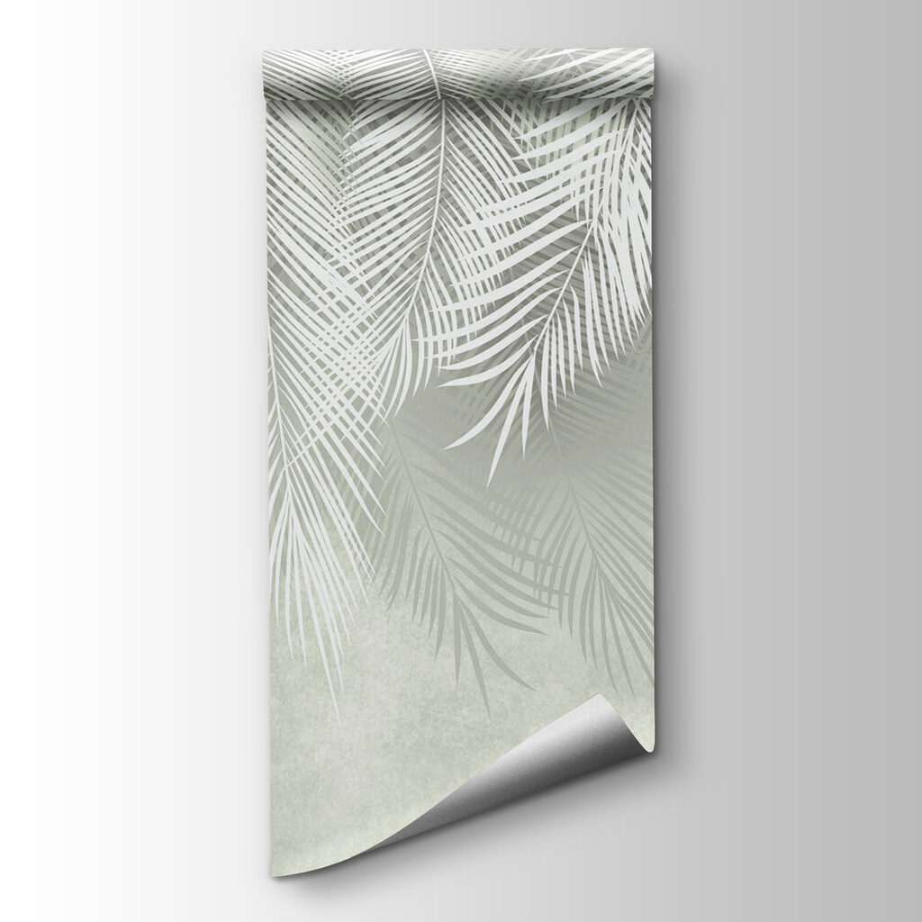 White leaves on a gray background