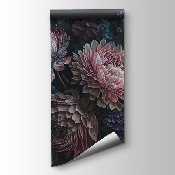Painting of flowers on a dark background