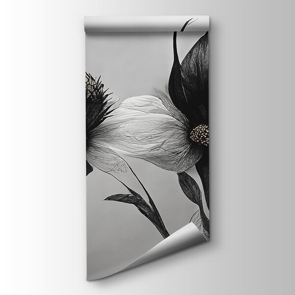 Black and white flower