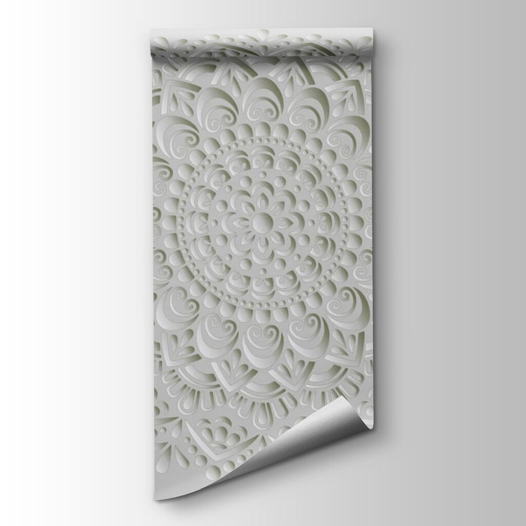 White circular pattern on a gray background