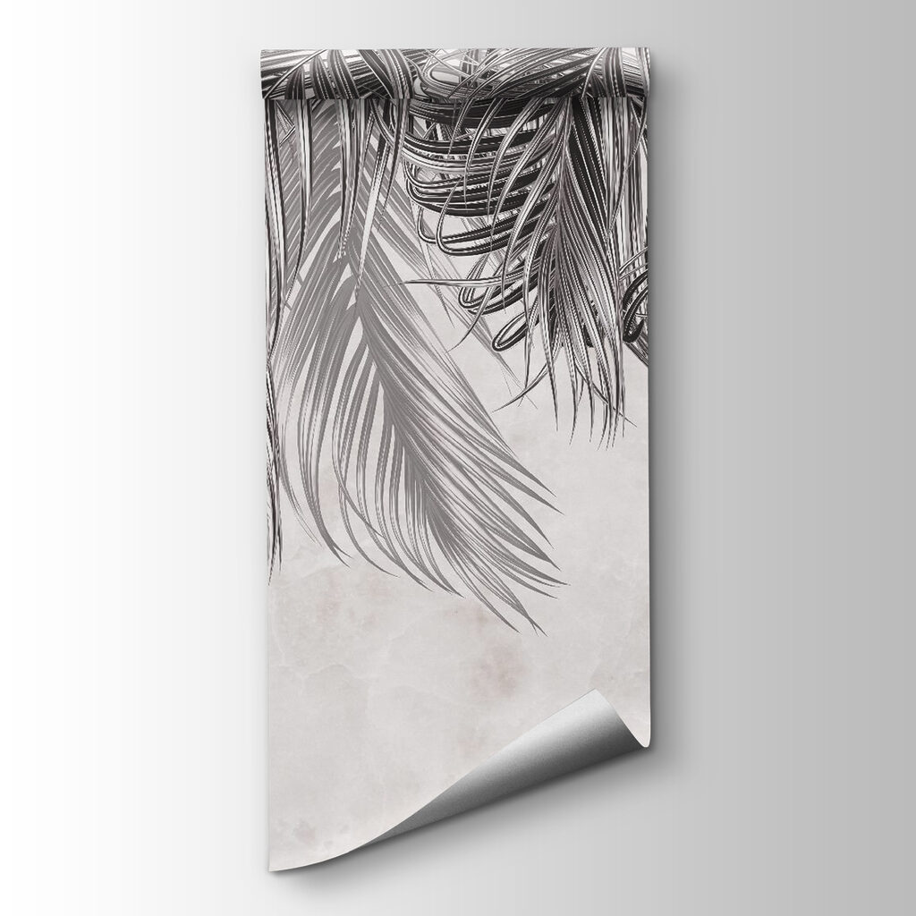 Elegant palm leaves on light background