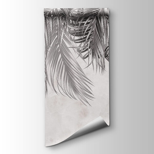 Elegant palm leaves on light background