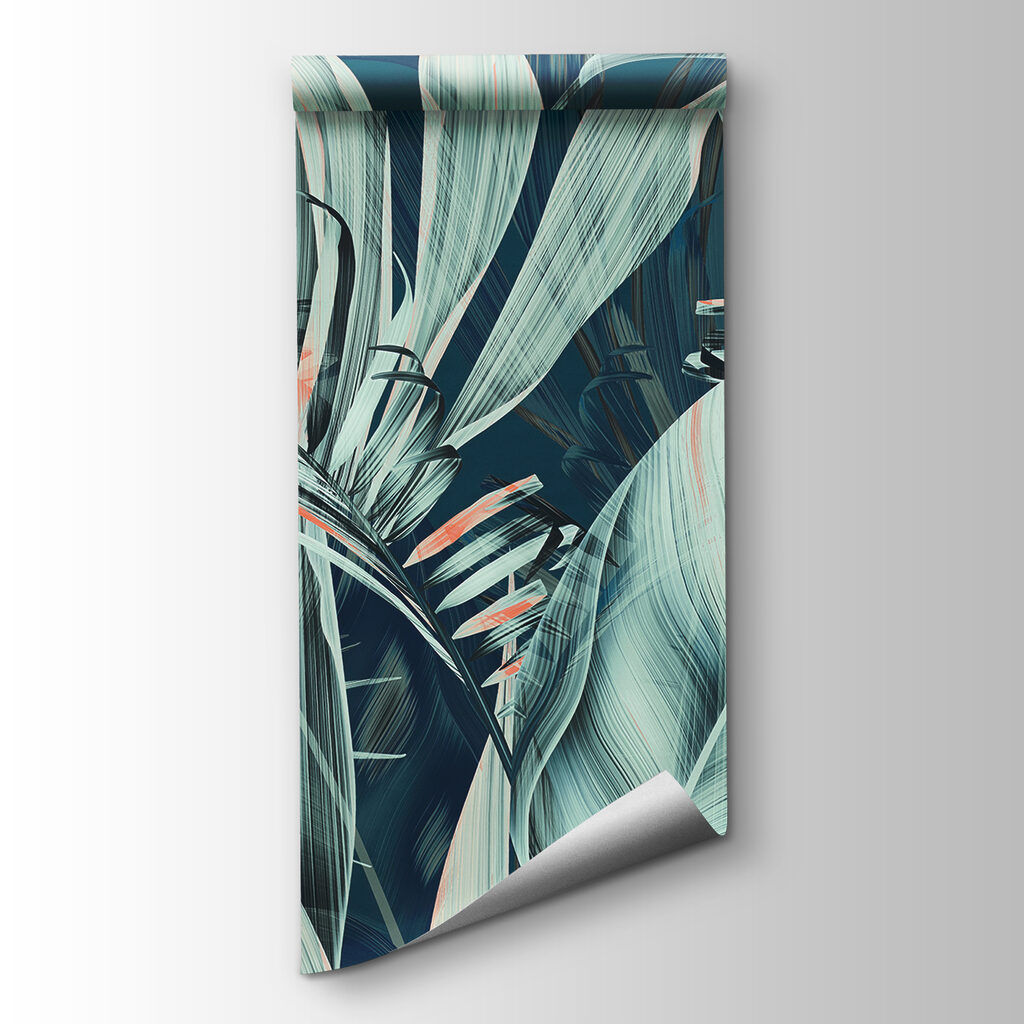 Tropical foliage in serene colors