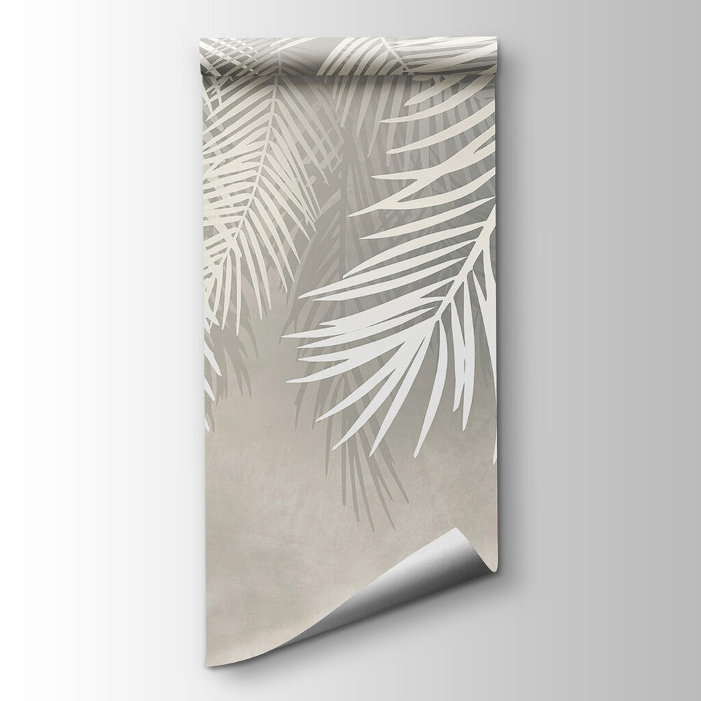 White leaves on a gray background