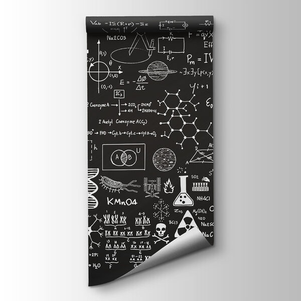 Blackboard with math symbols and formulas