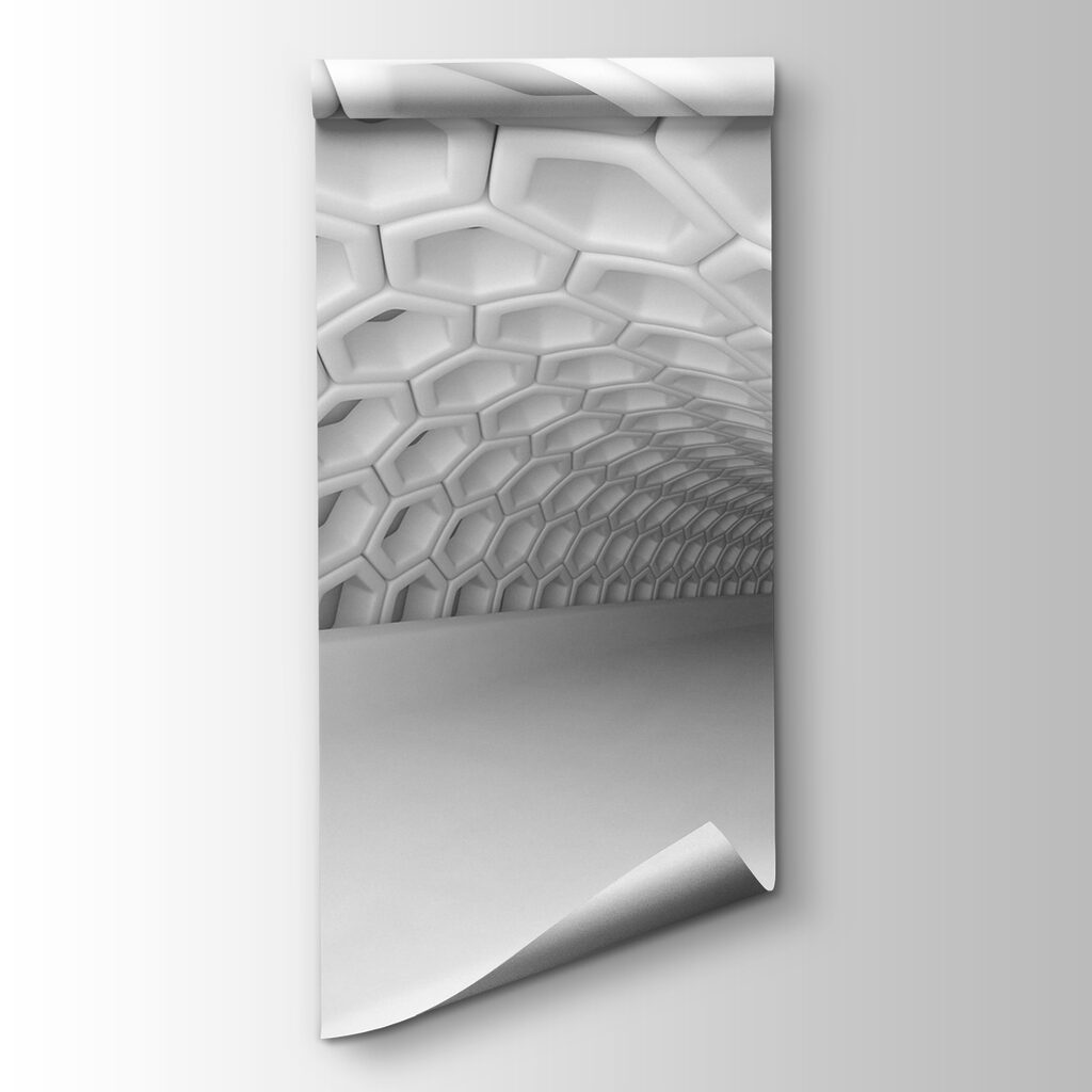 White tunnel with hexagons